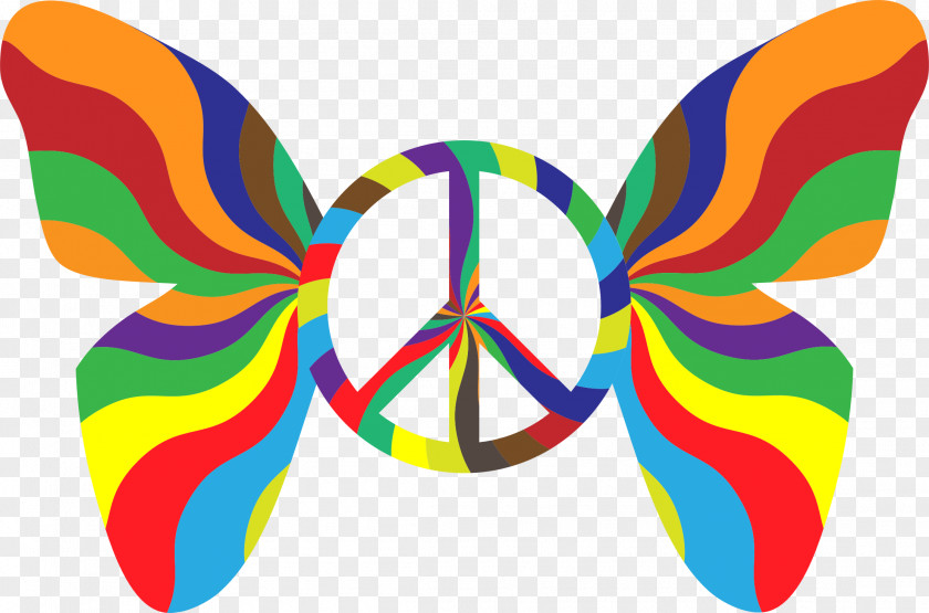 Peace Symbol Butterfly Symbols 1960s Clip Art PNG