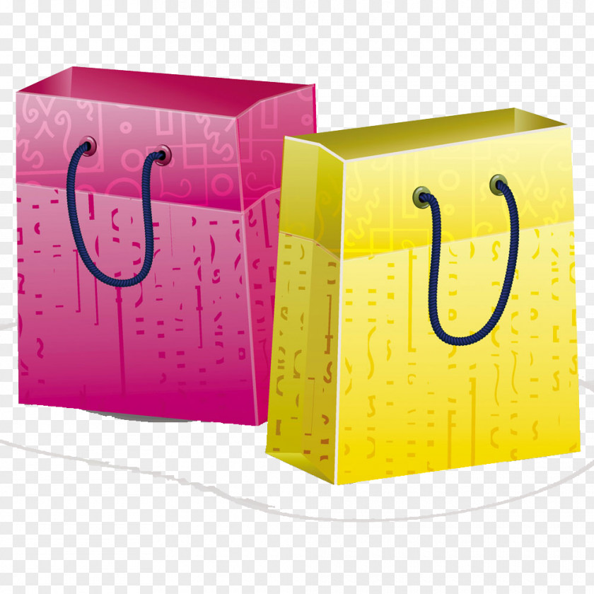 Yellow Purple Shopping Bags Reusable Bag PNG