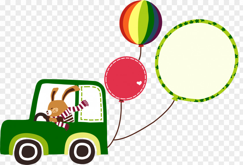 Cartoon Bear Balloon Cars Car PNG