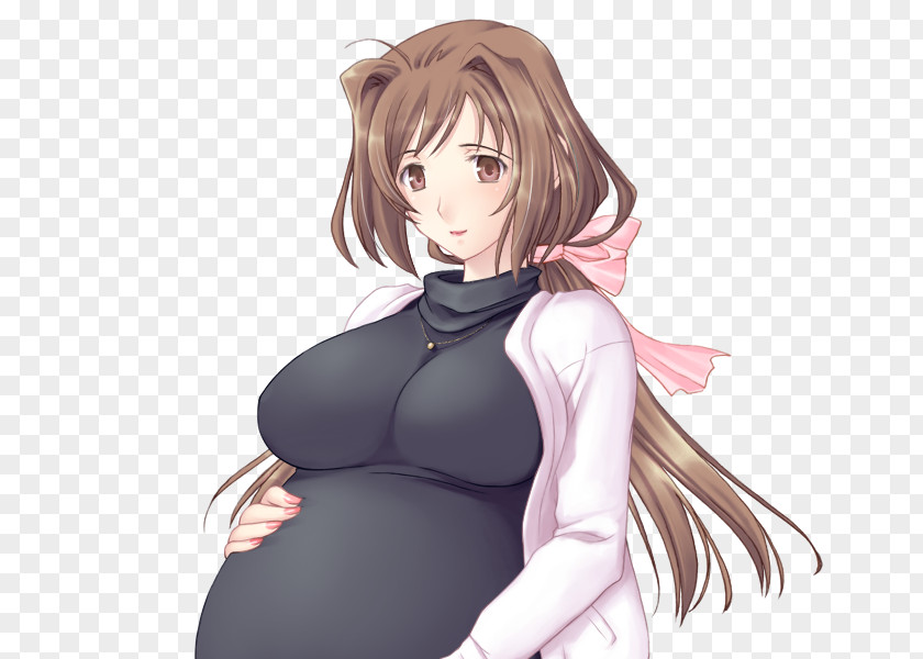 Animated Pregnant Lady Image Pond Observation Tower Illustration PNG