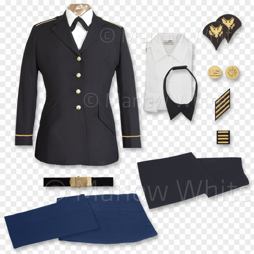 Army Uniform Service T-shirt Coat Marlow White PNG