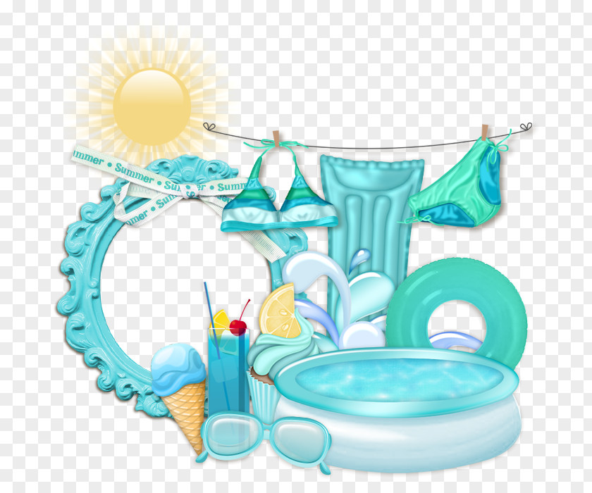 Pool Picture Frames Party Swimming Birthday PNG
