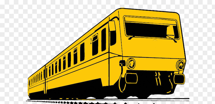 Yellow Car Train Rail Transport Track Railroad PNG