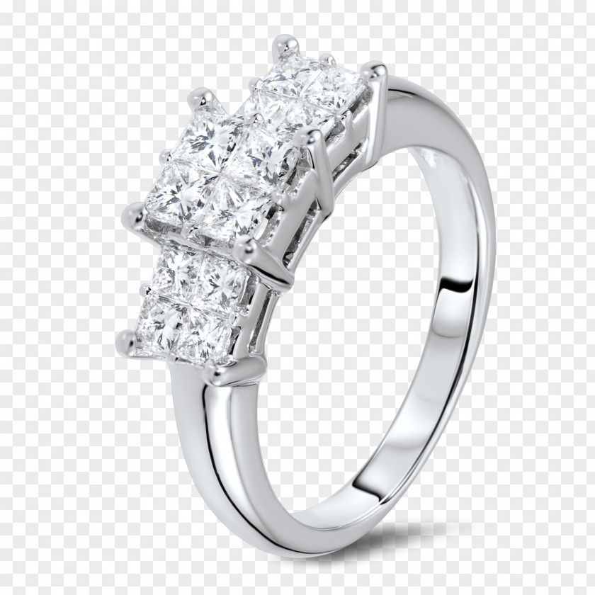 Princess Cut Wedding Ring Engagement Diamond PNG