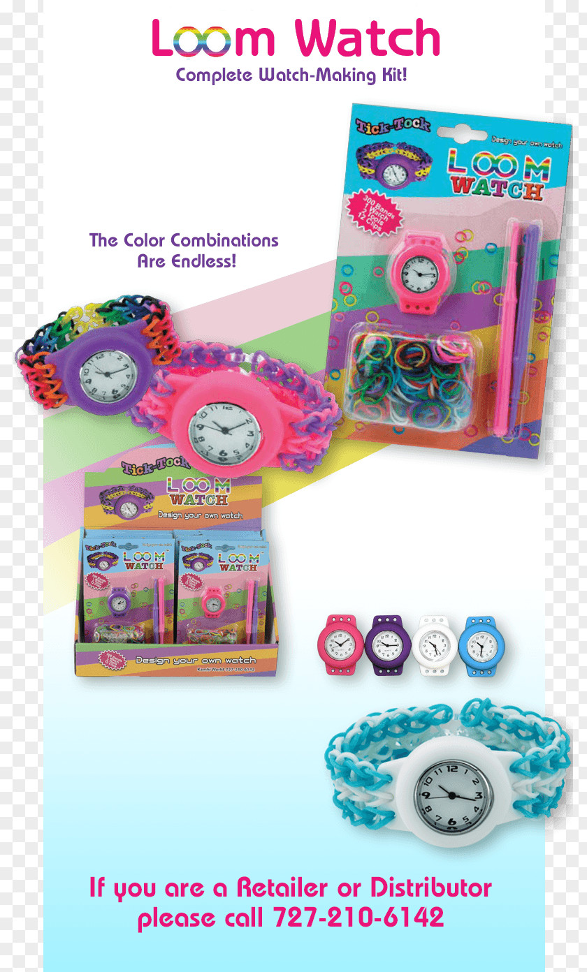 Bracelet Watch Plastic Silicone Loom PNG