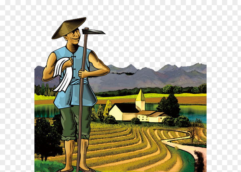 Happy Farmer Fellah Illustration PNG