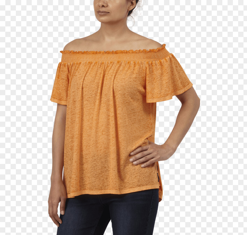 Woman Shoulder Sleeve Top Denim PNG