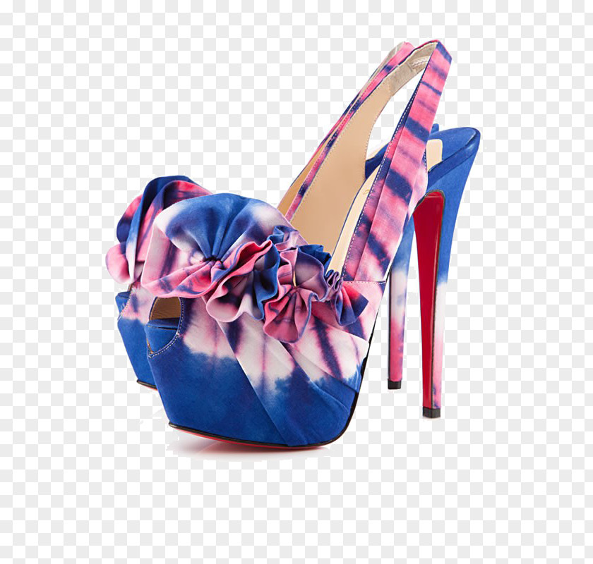 Blue Gradient High-heeled Sandals Court Shoe Footwear Rose Sandal PNG