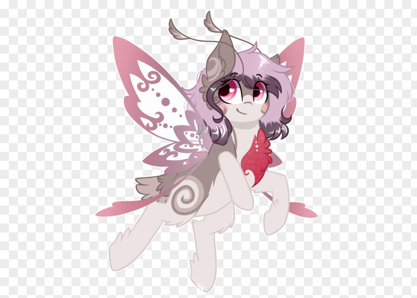 Horse Insect Fairy Illustration Pink M PNG