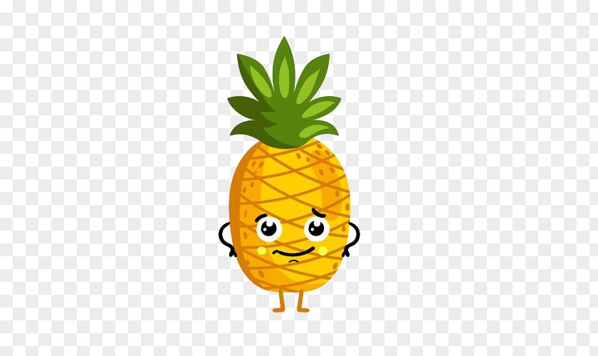 Yellow Cartoon Pineapple Fruit Drawing Illustration PNG