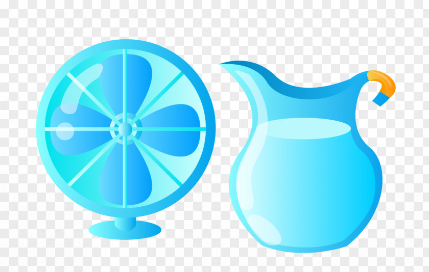 Blue Fan Cartoon PNG