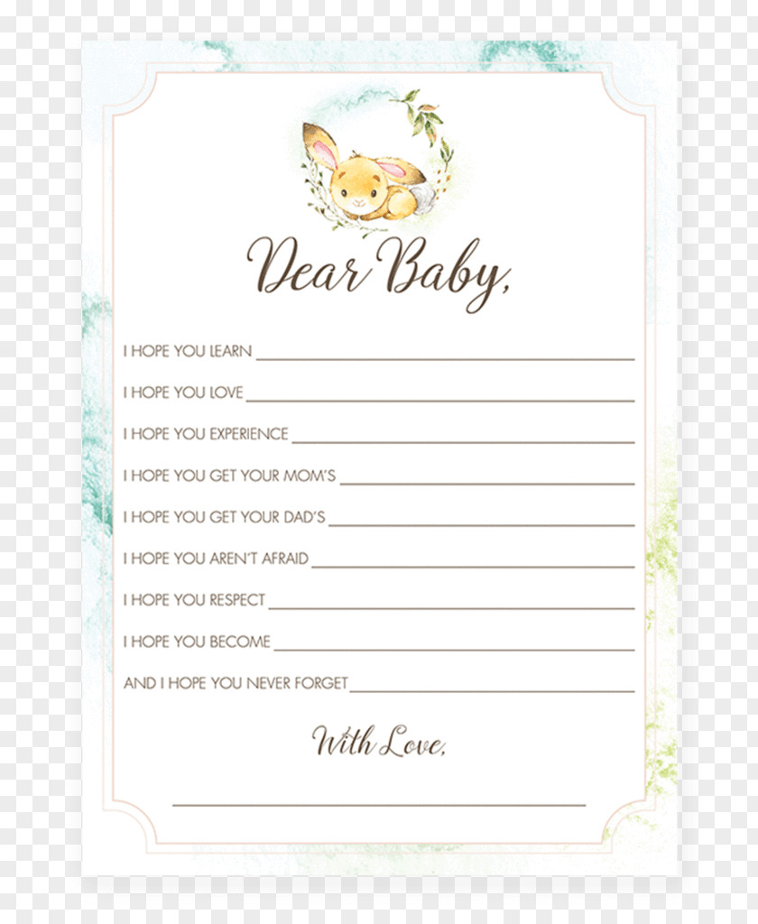 Bunny Watercolor Paper Baby Shower Game Infant Mother PNG