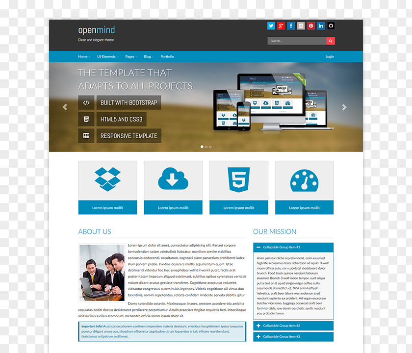 PORTAFOLIO Web Page Template System Website PNG