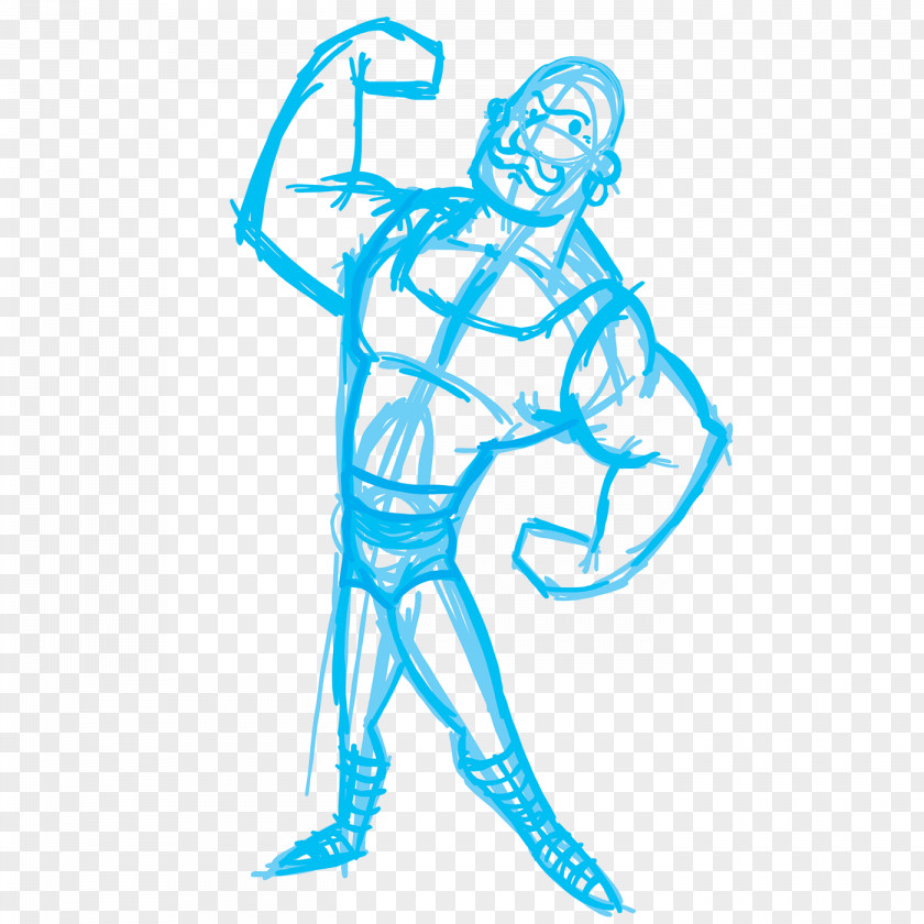 Strongman Line Art Graphic Design Clip PNG