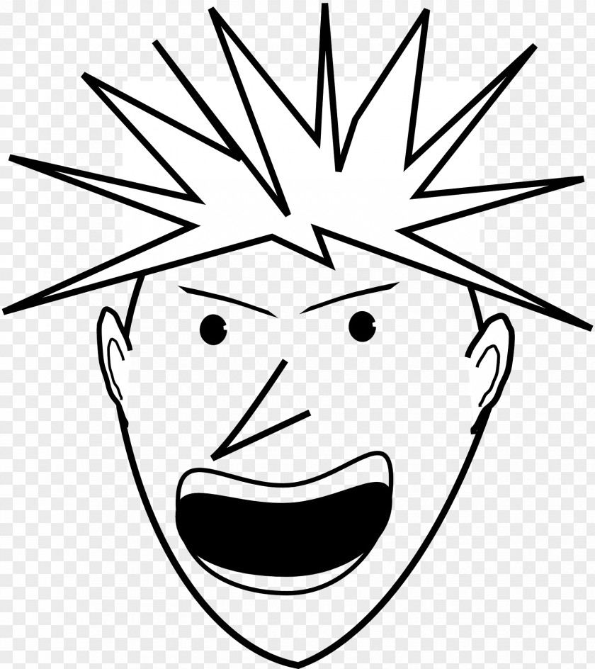 Angry Cartoon Clip Art Openclipart Vector Graphics Black And White PNG