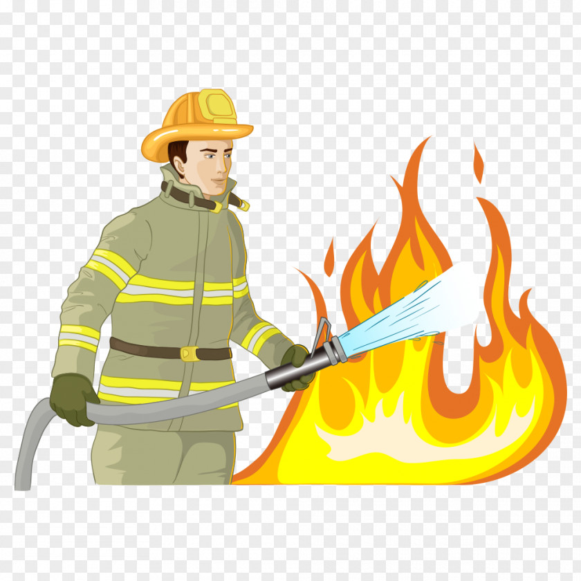 Firefighters Extinguishing Cartoon Firefighter Illustration PNG