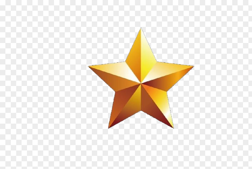 Golden Yellow Hand-painted Five-star Star Color PNG
