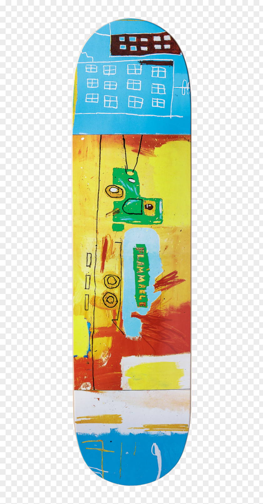 Jean Michel Basquiat Trumpet Skateboard Artestar 380s Delivery PNG