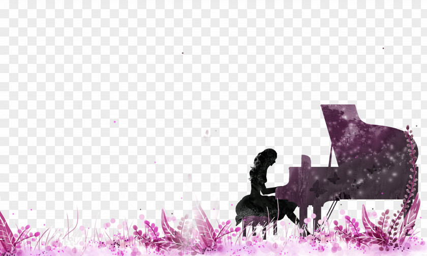 Piano Silhouette Poster PNG