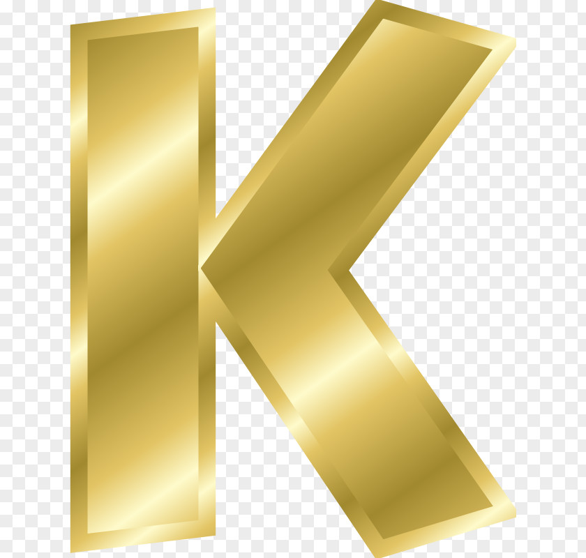 Gold K Letter Case Alphabet PNG