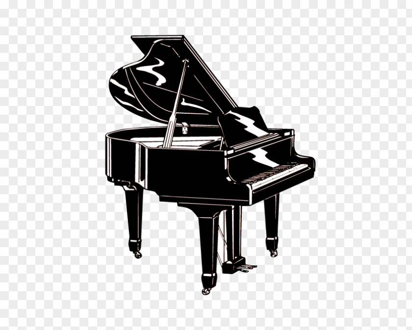 Hand-painted Piano Musical Instrument Painting PNG