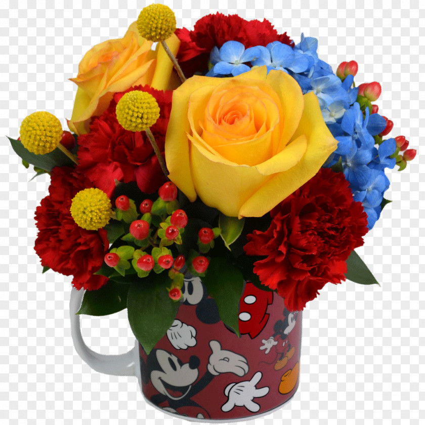 Mickey Mouse Garden Roses Amarilis Flowers Floral Design PNG