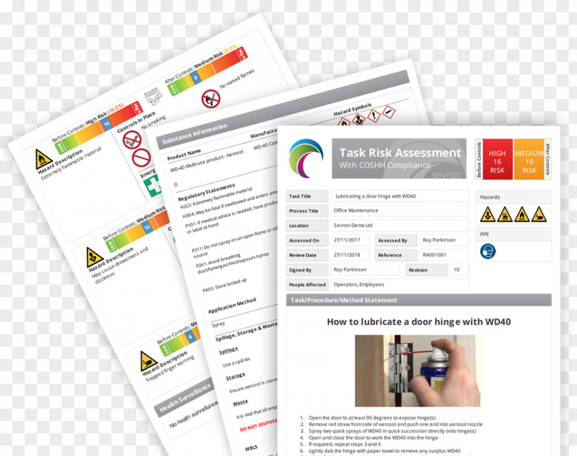Risk Analysis Assessment Template COSHH Web Page PNG