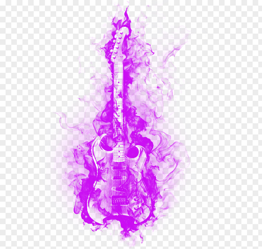 Purple Dream Electric Guitar Drawing PNG
