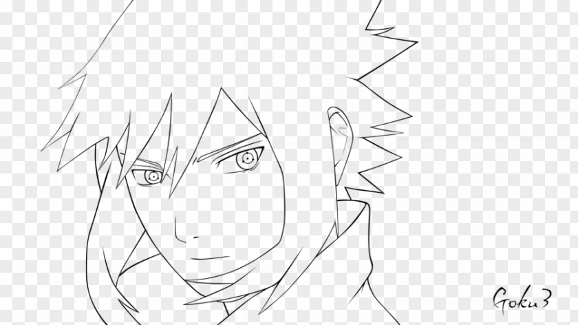 Sasuke Uchiha Black And White Line Art Nose Sketch PNG