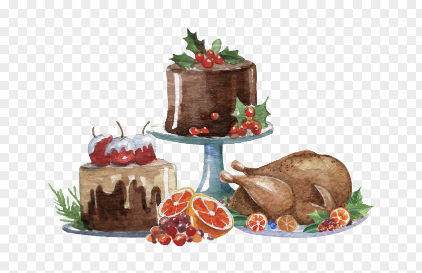 Christmas Dinner Wedding Invitation Cake PNG