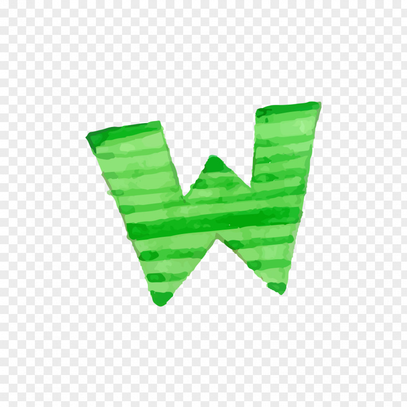 Green Line Letter W PNG