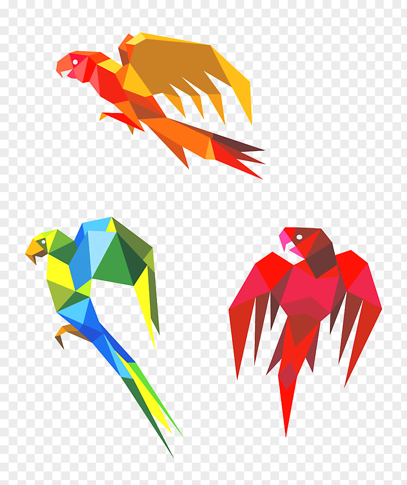 Parrot Origami Bird Clip Art PNG