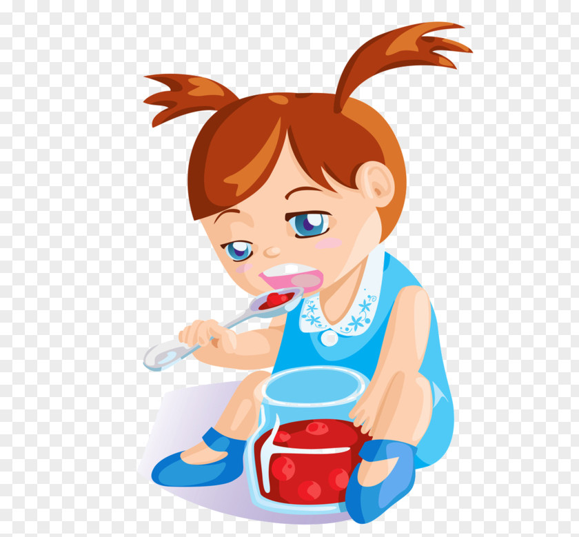 Eating Jam PNG , girl clipart PNG