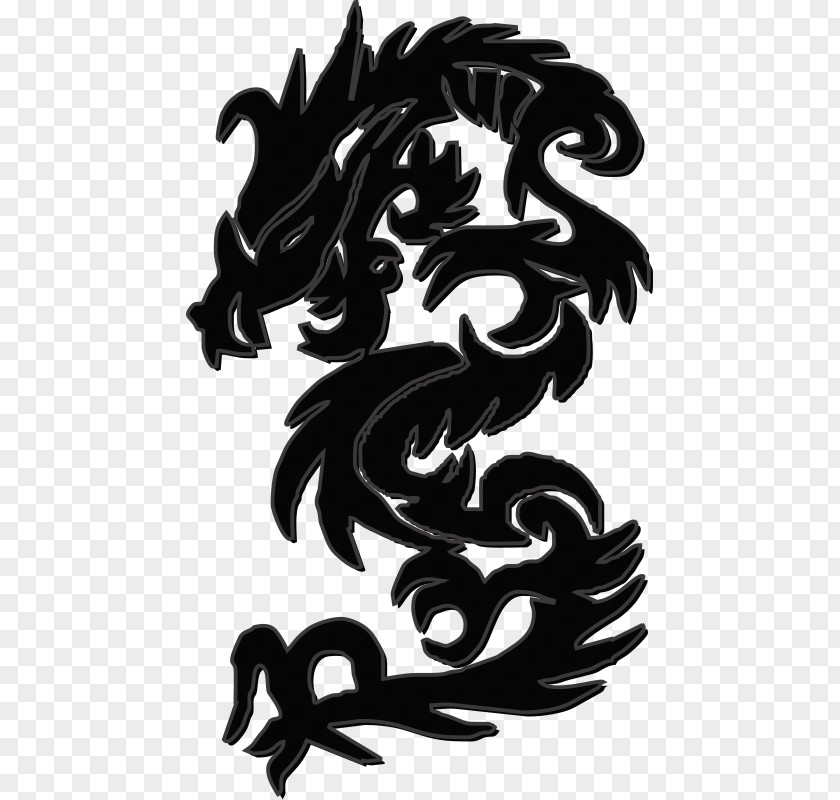 New Years Black And White Chinese Dragon Clip Art China Image PNG