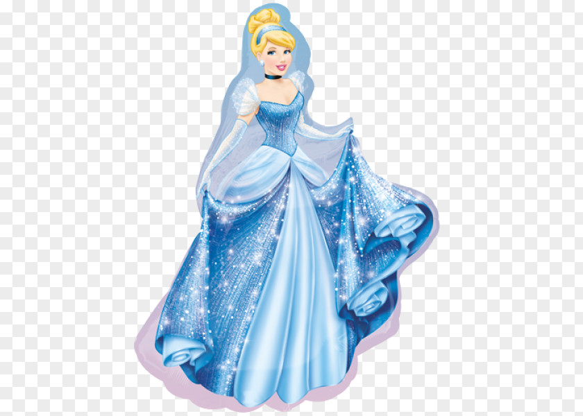 Cinderella Illustration Foil Balloon Disney Princess Birthday PNG