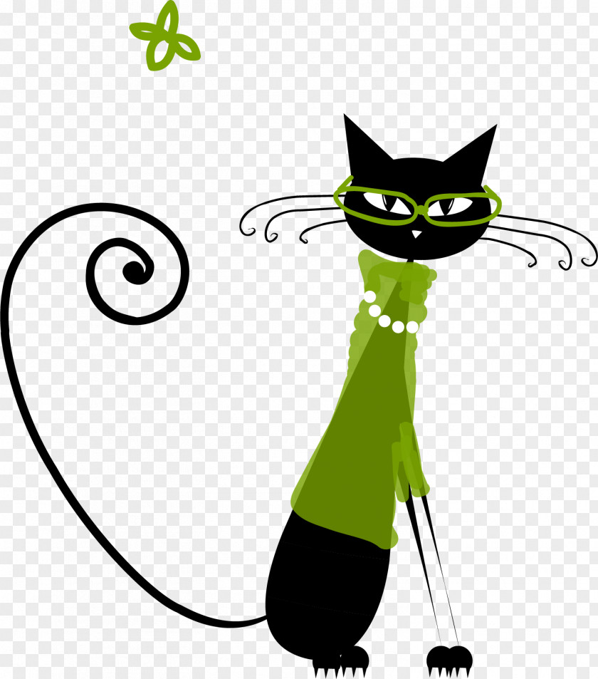Creative Black Cat Kitten Clip Art PNG