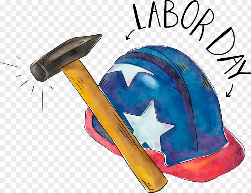 Painted Safety Helmet, Hammer Tool PNG