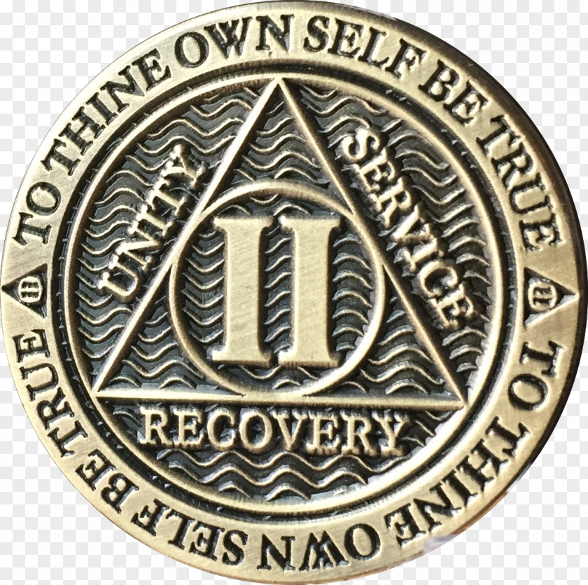 Coin Sobriety Alcoholics Anonymous Bronze Medal PNG