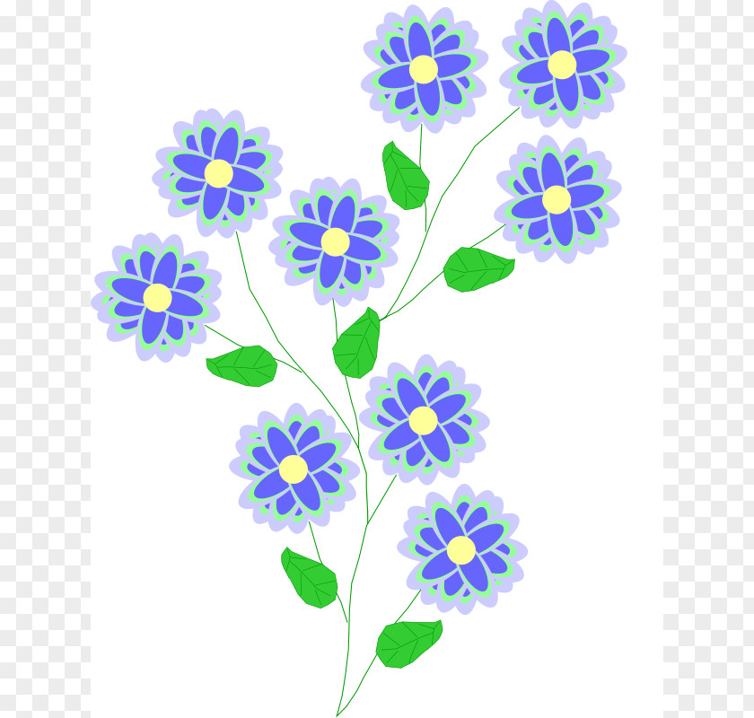 Flowers Line Cliparts Blue Flower Clip Art PNG