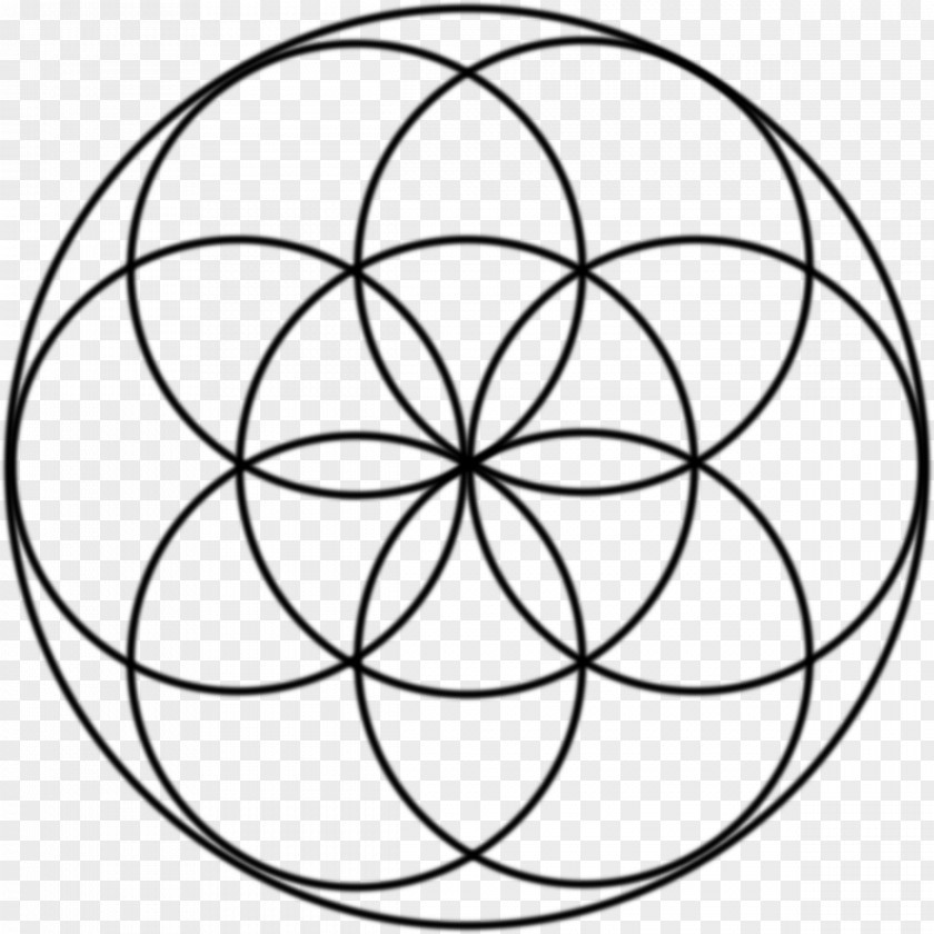 MEXICAN FLOWERS Sacred Geometry Overlapping Circles Grid Symbol PNG