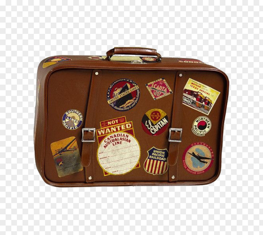 Suitcase Travel Photography Paper Sticker PNG
