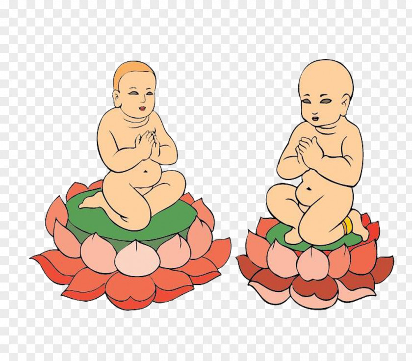 Bald On The Lotus Cartoon Clip Art PNG