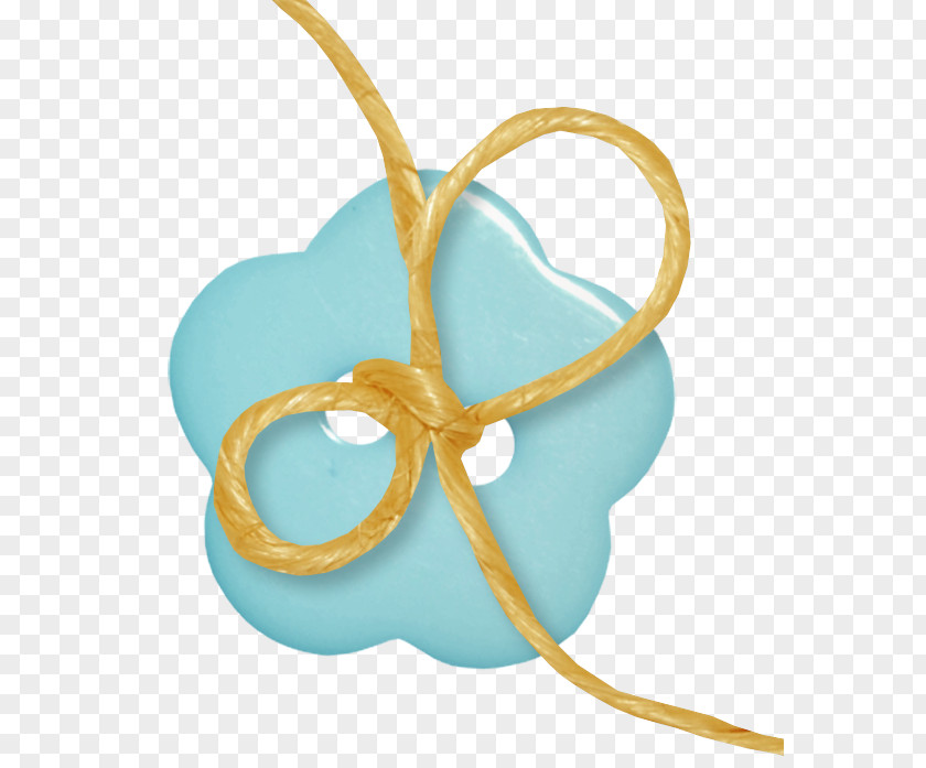 Bow And Flower Petals Buttons Blue Ribbon PNG