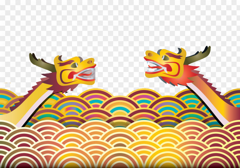 Cartoon Dragon Boat Bateau-dragon Illustration PNG