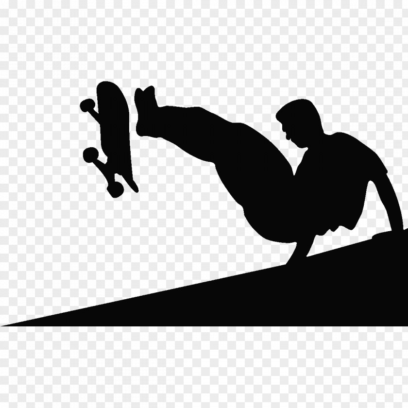 Skater Silhouette Parkour Vault Sport Jumping PNG
