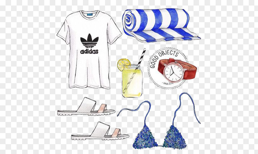 Women Dress With T-shirt Adidas Watercolor Painting Designer PNG