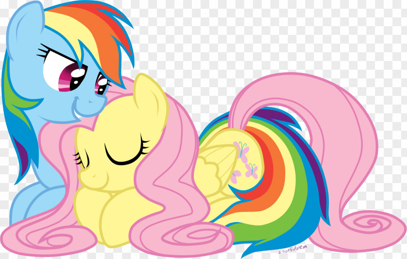 Fluttershy And Rainbow Dash Kiss Clip Art Illustration Design Mammal PNG