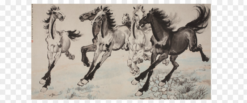 Graduated Chinese Painting Horse China Central Academy Of Fine Arts PNG