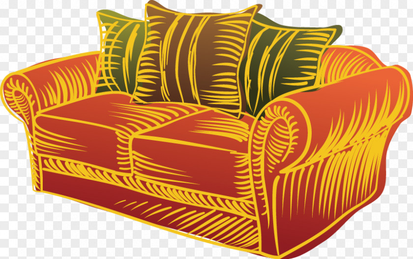 Hand-painted Decorative Sofa Chair Couch PNG