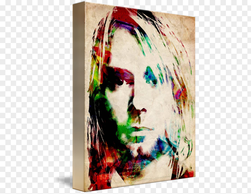 Kurt Cobain Watercolor Painting Canvas Print Art PNG